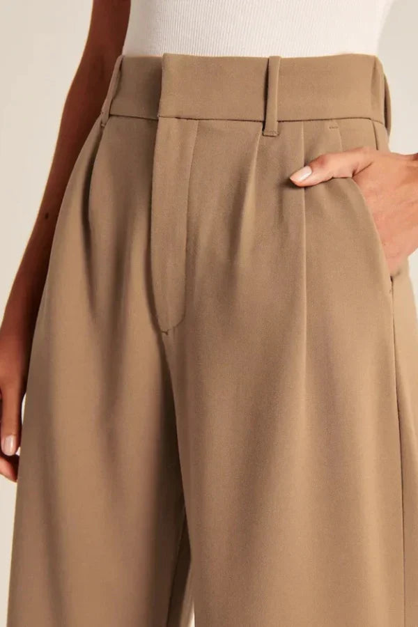 Braune Weite Tailored-Hose - Clara
