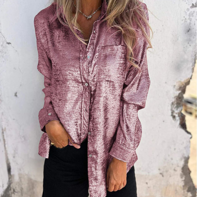 Blaues Langarm Shirt - Emma