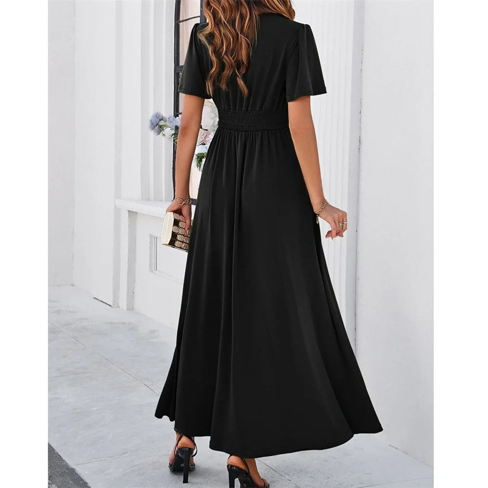 Ajla - Rote V-hals Bodycon Kleid