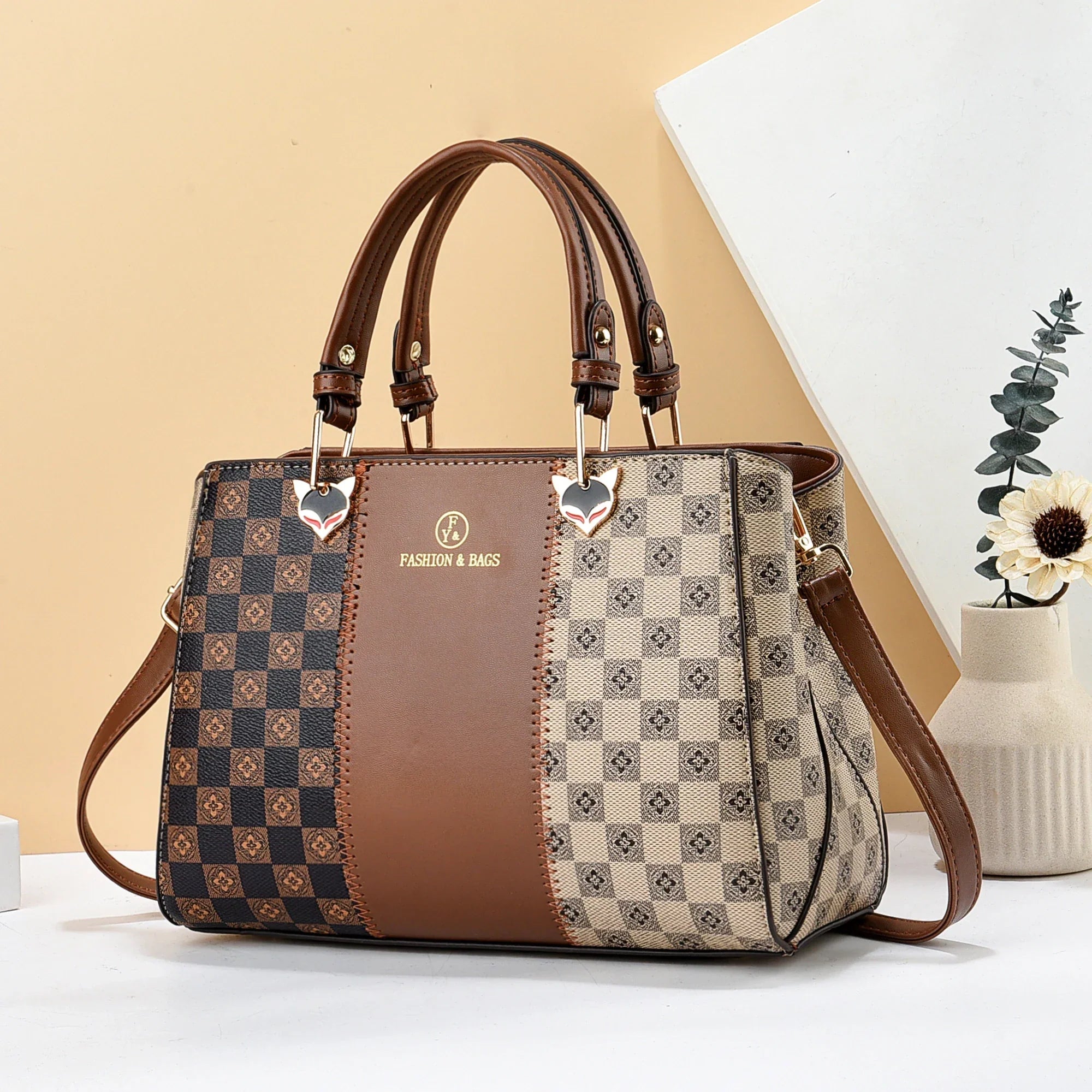 Schwarze Colorblock-Tasche - Meghann