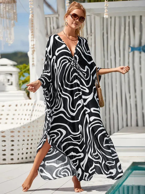 Eva - Weiße Übergröße Strandkleid
