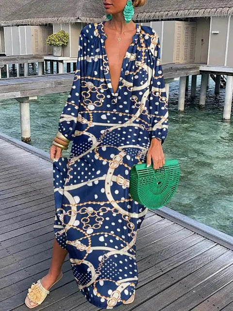Grünes Buntes Kleid - Anna
