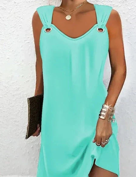 Marlie - Orangefarbenes Blumen Sommerkleid