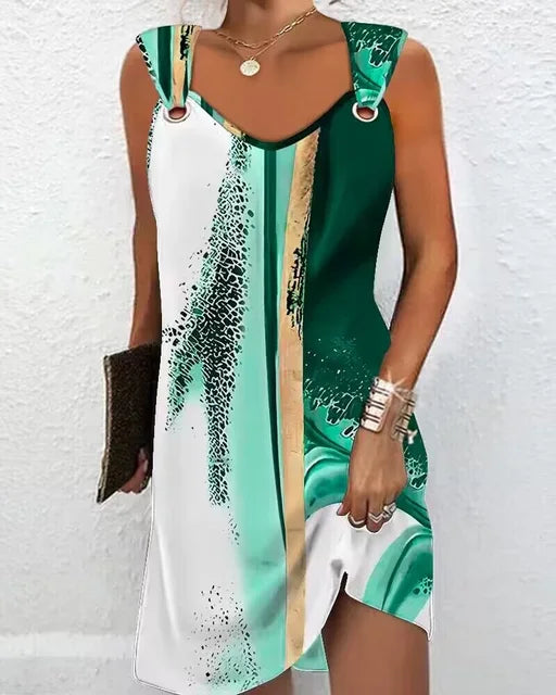 Marlie - Orangefarbenes Blumen Sommerkleid