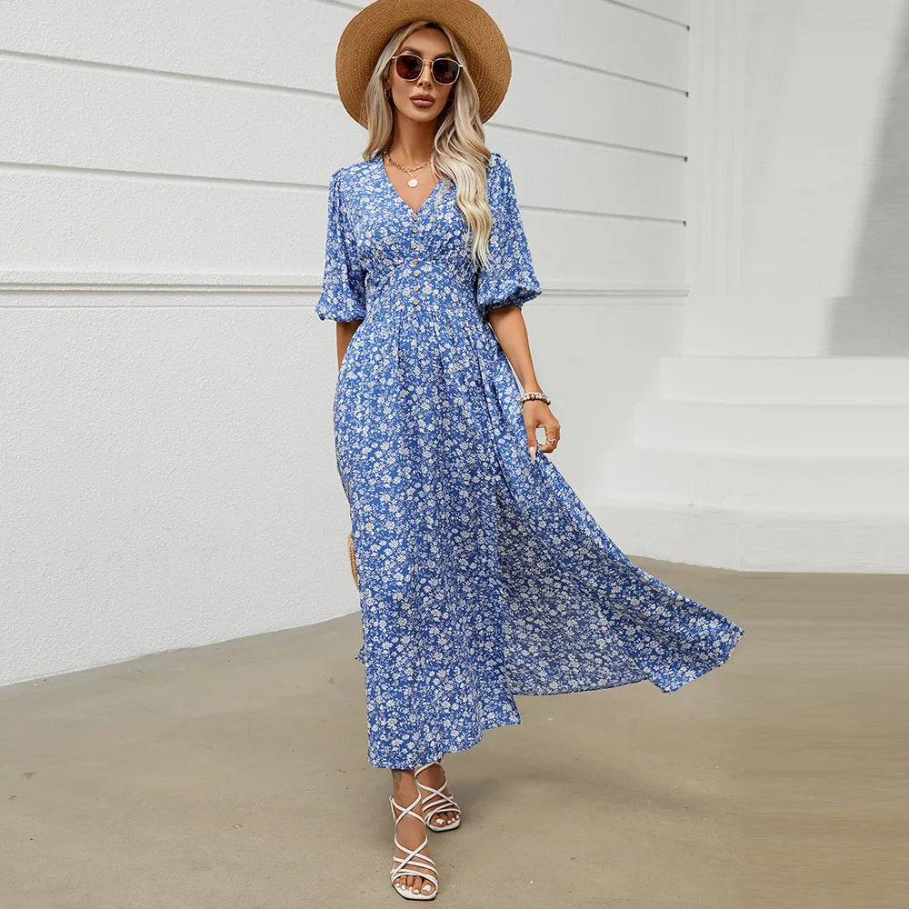 Königsblaues Maxi-Kleid - Yvonne