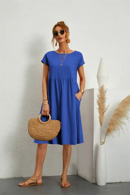 Blaues Vintage Freizeitkleid - Hermine