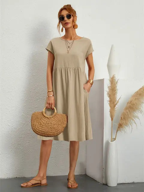 Blaues Vintage Freizeitkleid - Hermine