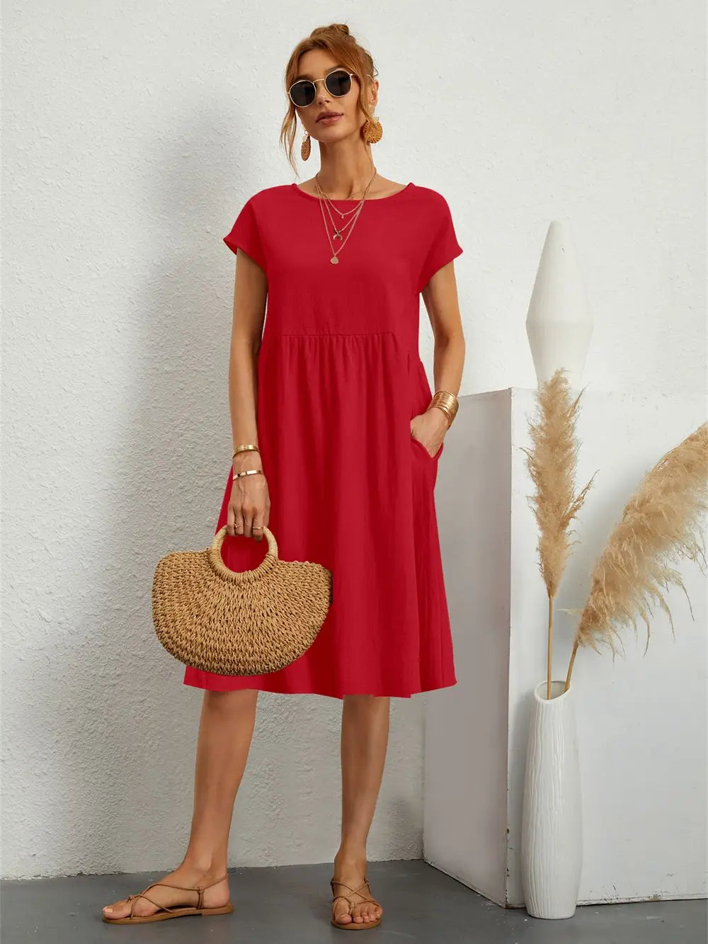 Blaues Vintage Freizeitkleid - Hermine