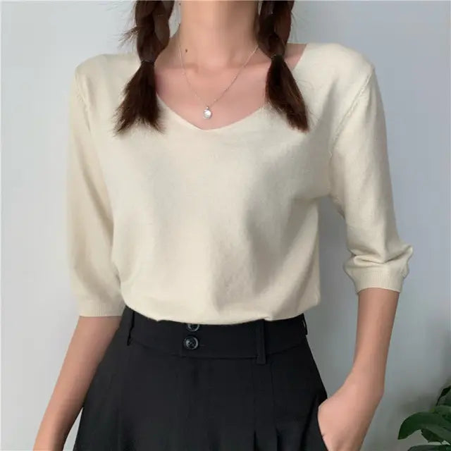 Aprikosenfarbenes Damenshirt - Mila
