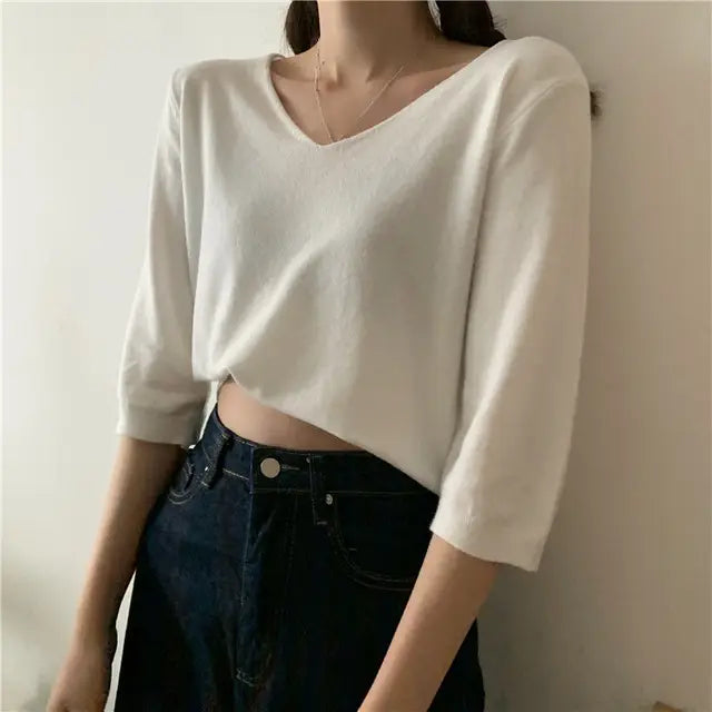 Aprikosenfarbenes Damenshirt - Mila