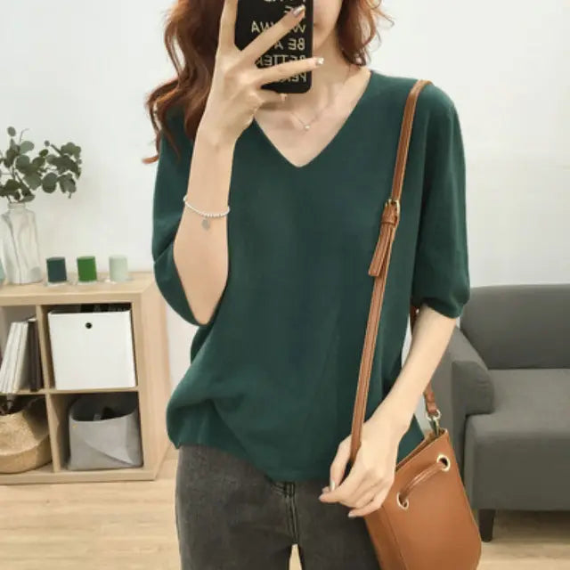 Aprikosenfarbenes Damenshirt - Mila