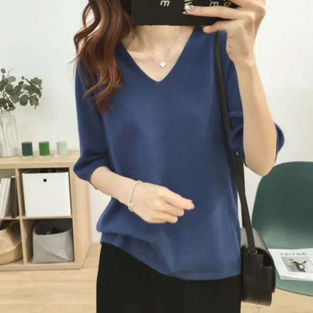 Aprikosenfarbenes Damenshirt - Mila