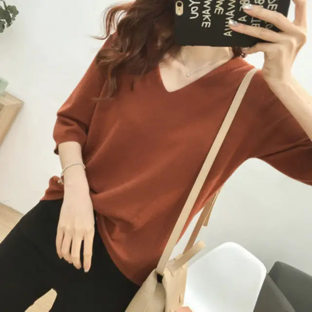 Aprikosenfarbenes Damenshirt - Mila