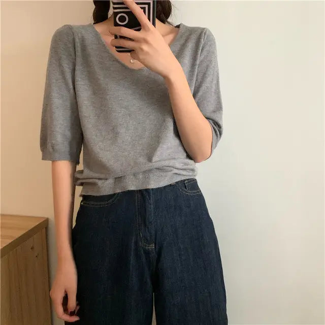Aprikosenfarbenes Damenshirt - Mila