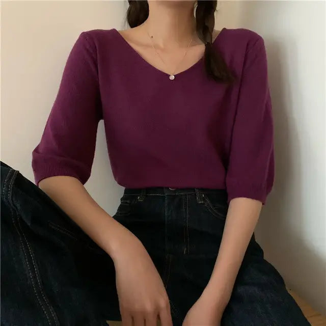 Aprikosenfarbenes Damenshirt - Mila