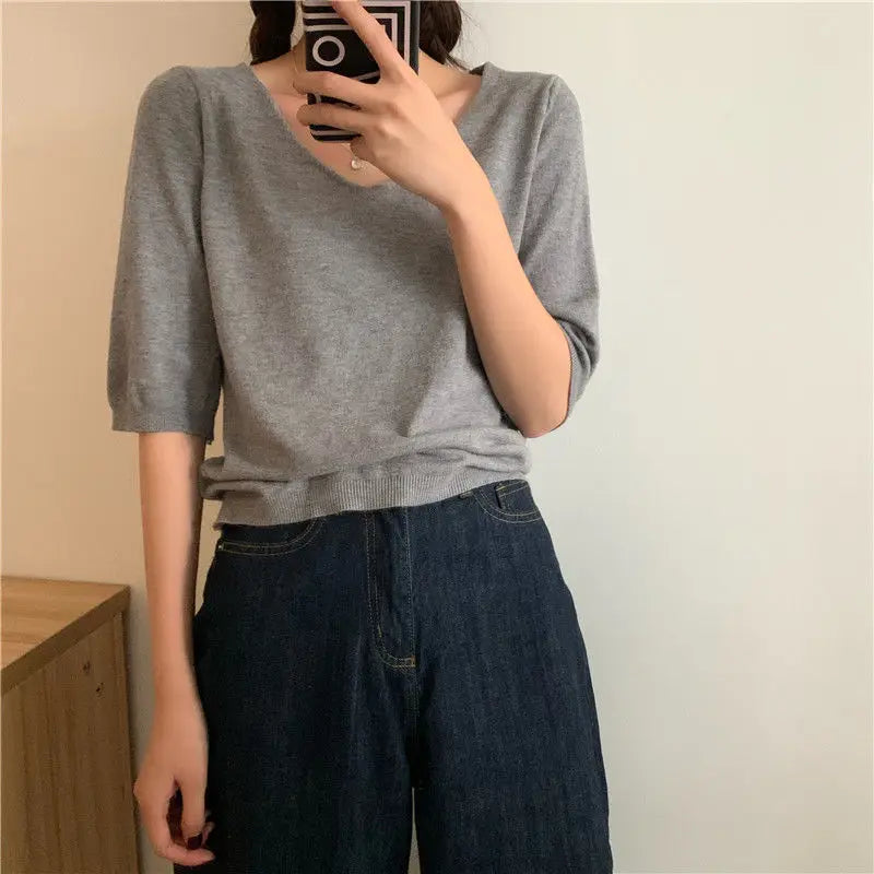 Aprikosenfarbenes Damenshirt - Mila