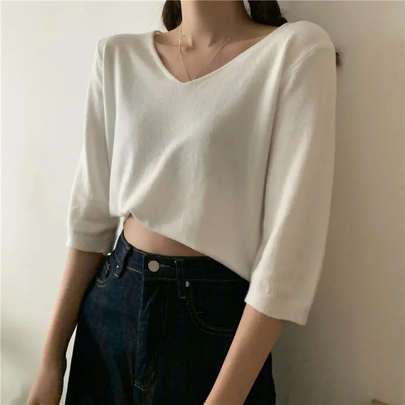 Aprikosenfarbenes Damenshirt - Mila