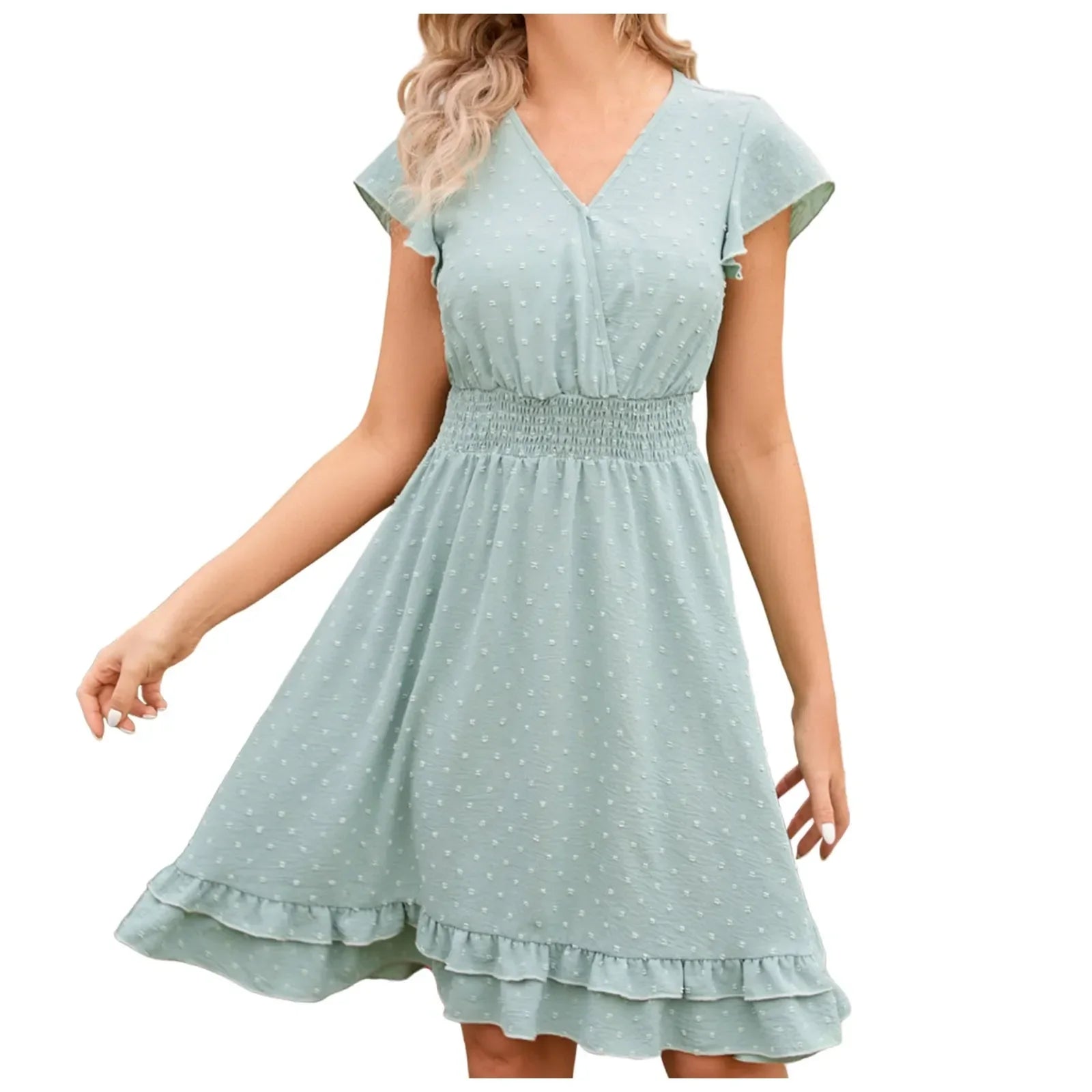 Blaues Blumen-Midikleid - Rebekah