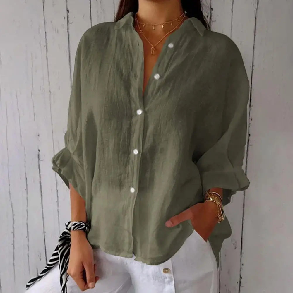Weiße lässige Vintage-Bluse - Luna