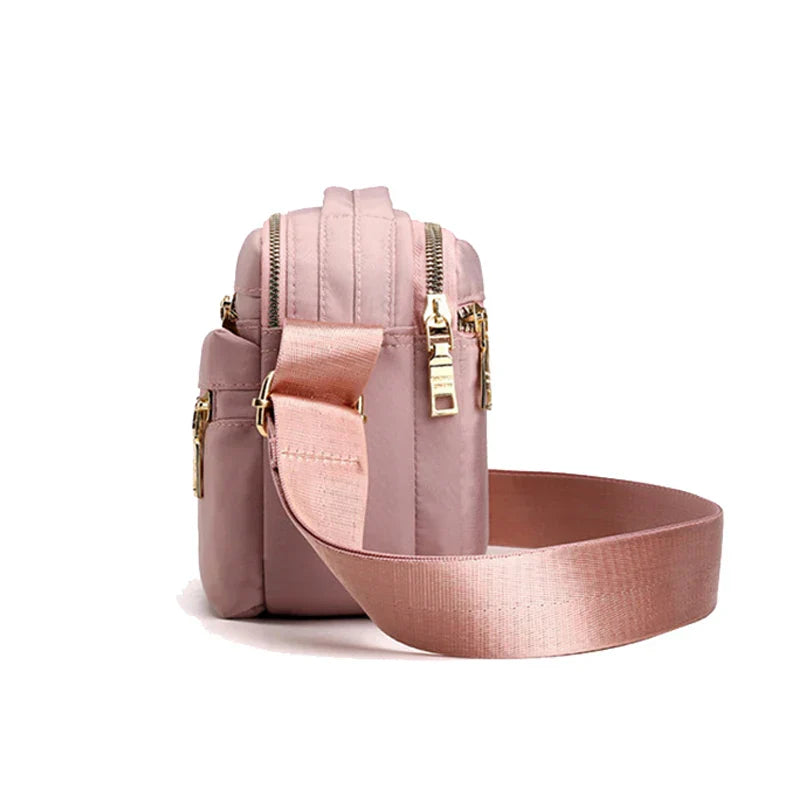 Rosa Nylon Crossbody-Tasche - Roxana