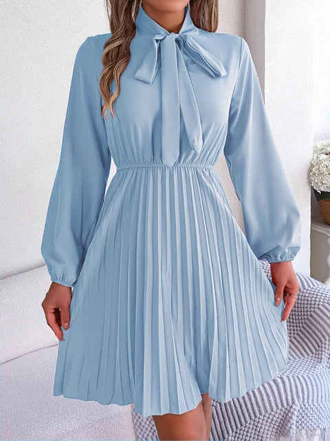 Mabel - Elegantes Rotes Chiffonkleid mit Schleife