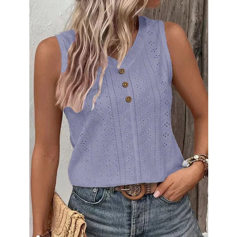 Colleen - Lila Lockeres Tunika Tanktop