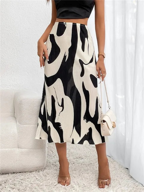 Beige Geometrische Midi-Rock - Myrta