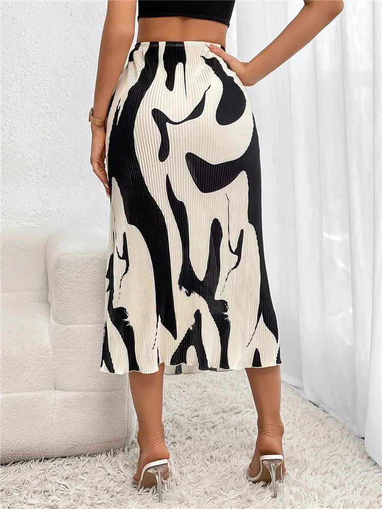 Beige Geometrische Midi-Rock - Myrta