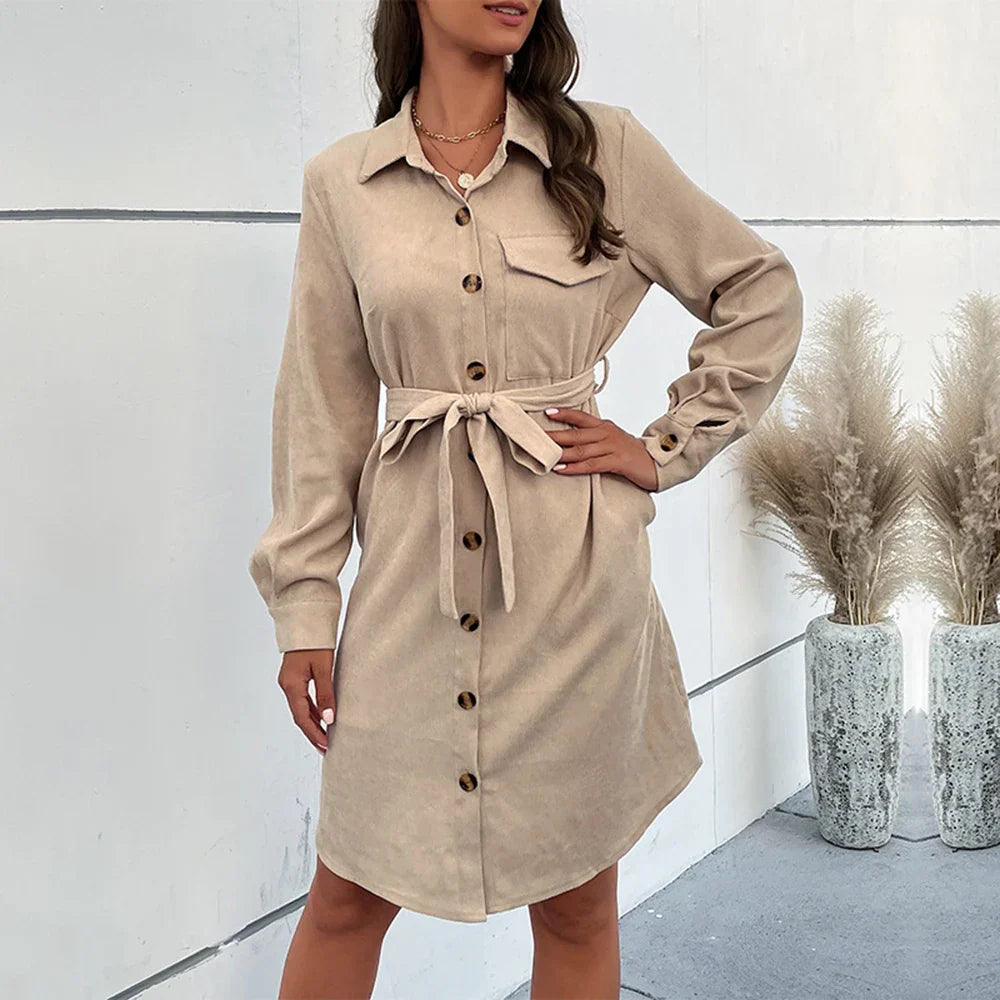 Khaki Cardigan Kleid - Isabella