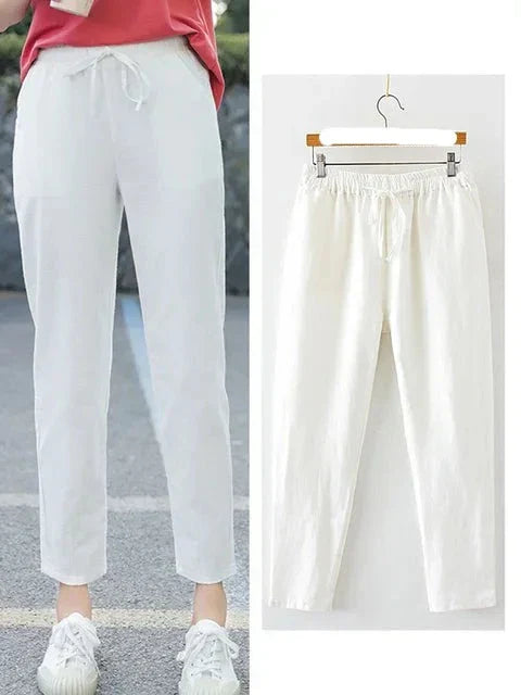 Shae - Gelbe Baumwoll-Leinenhose