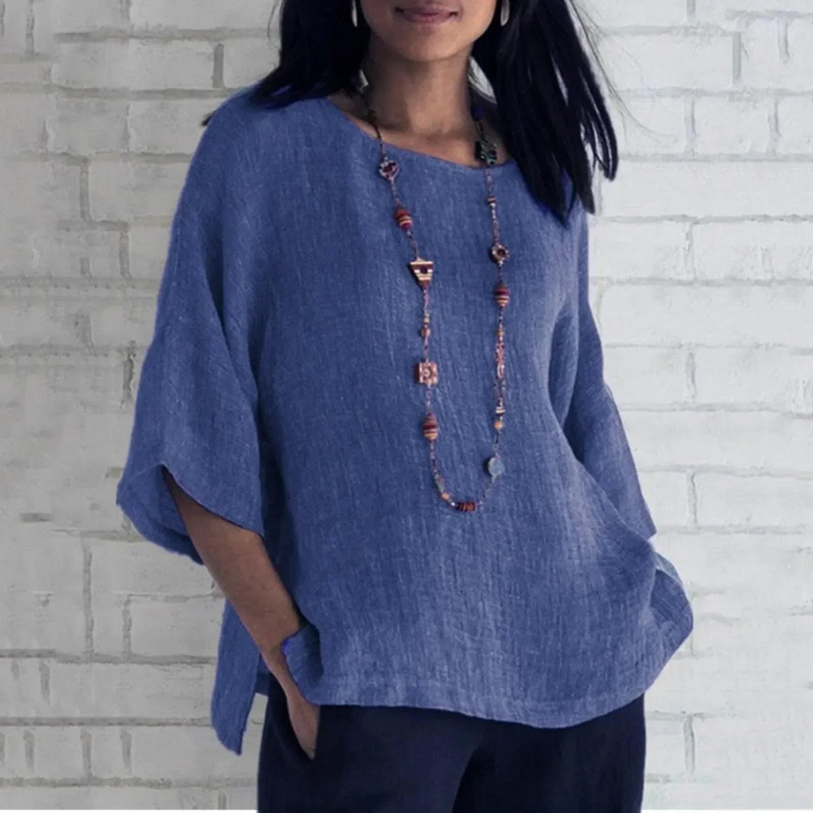 Blaues Casual T-Shirt - Esmee