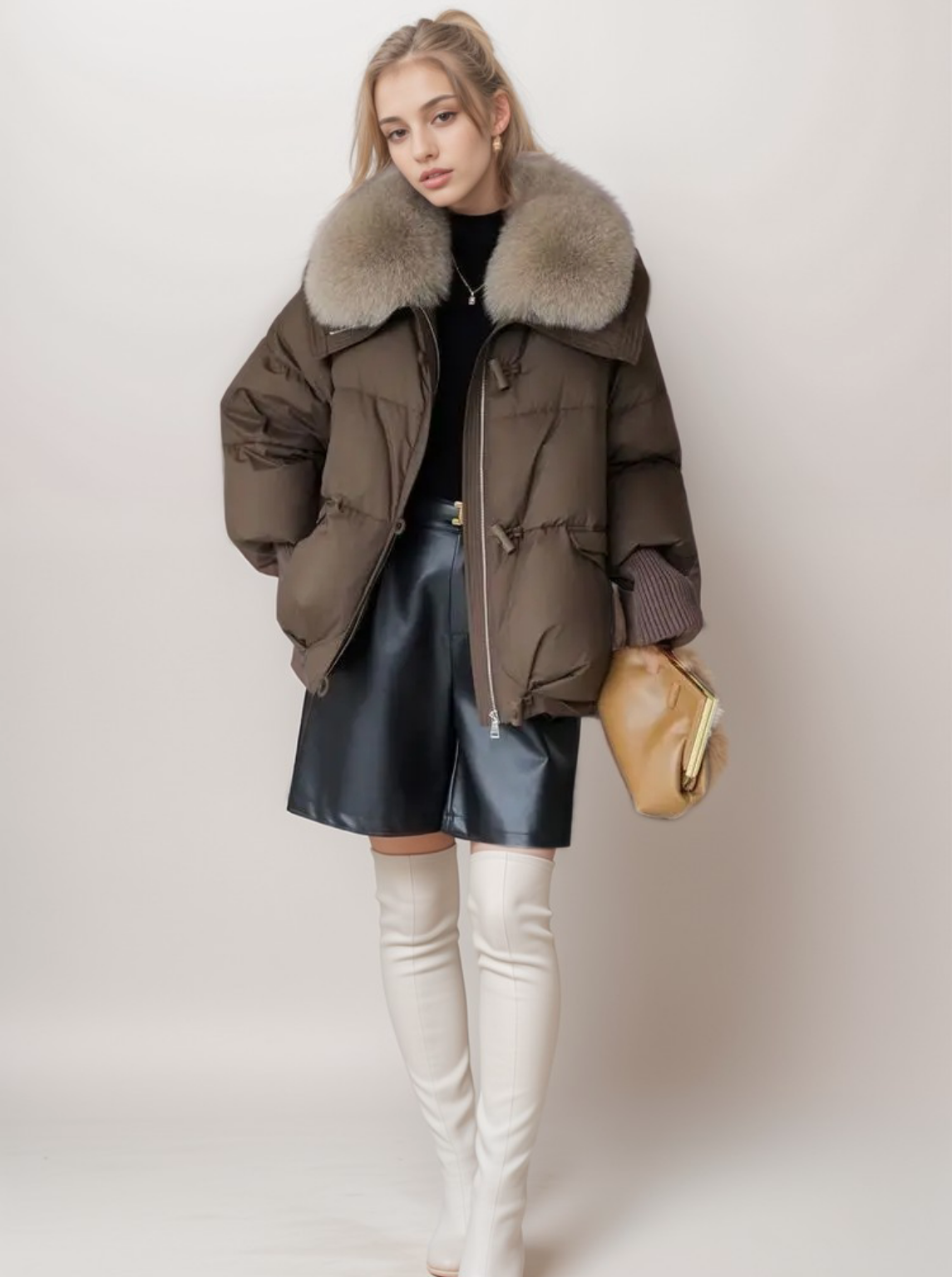 Winter-Steppjacke Schwarz - Vega
