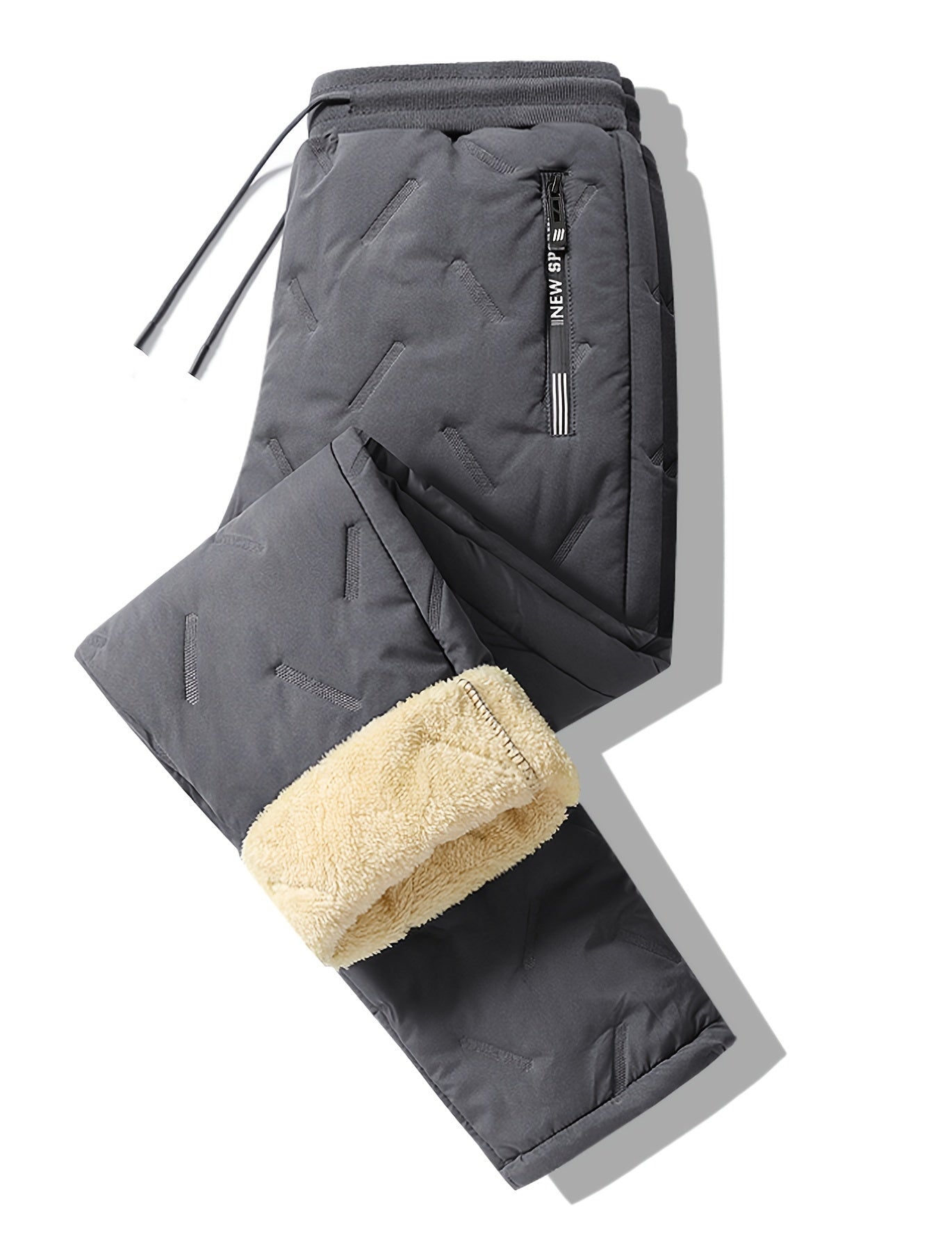 Graue Winter-Fleece-gefütterte Hose für Herren - Thomas