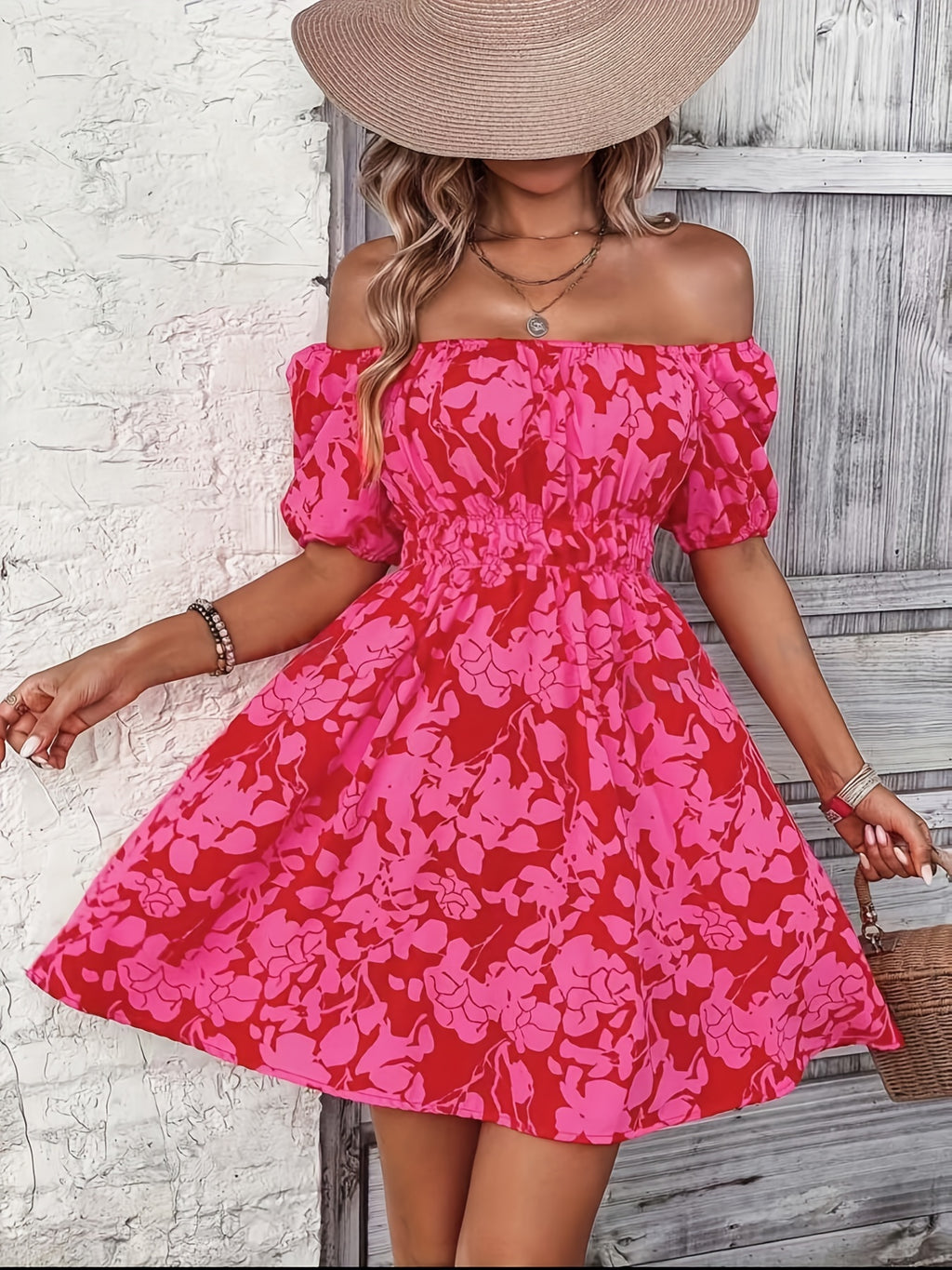 Blaues Off-Shoulder Kleid - Sophie