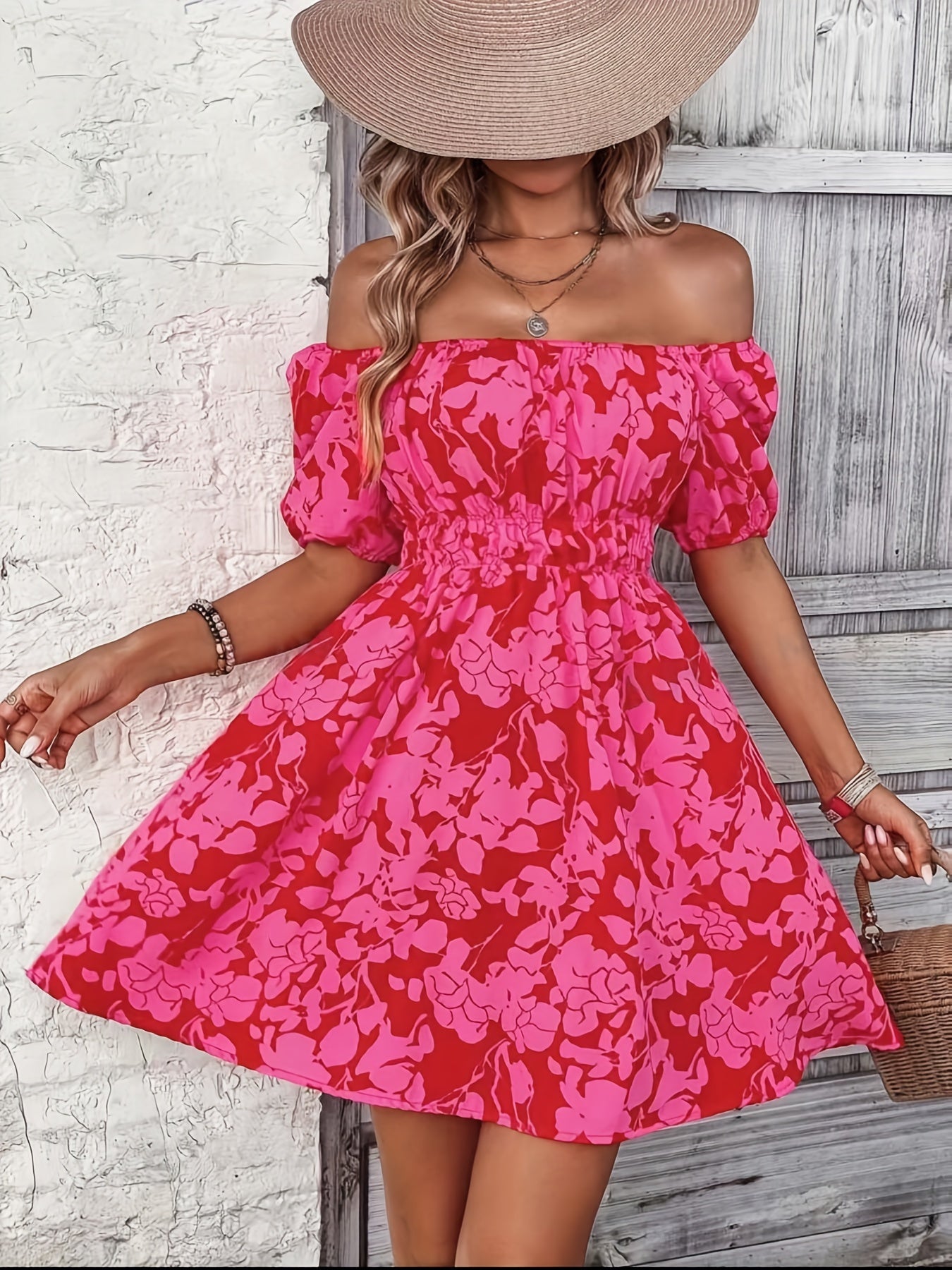 Blaues Off-Shoulder Kleid - Sophie