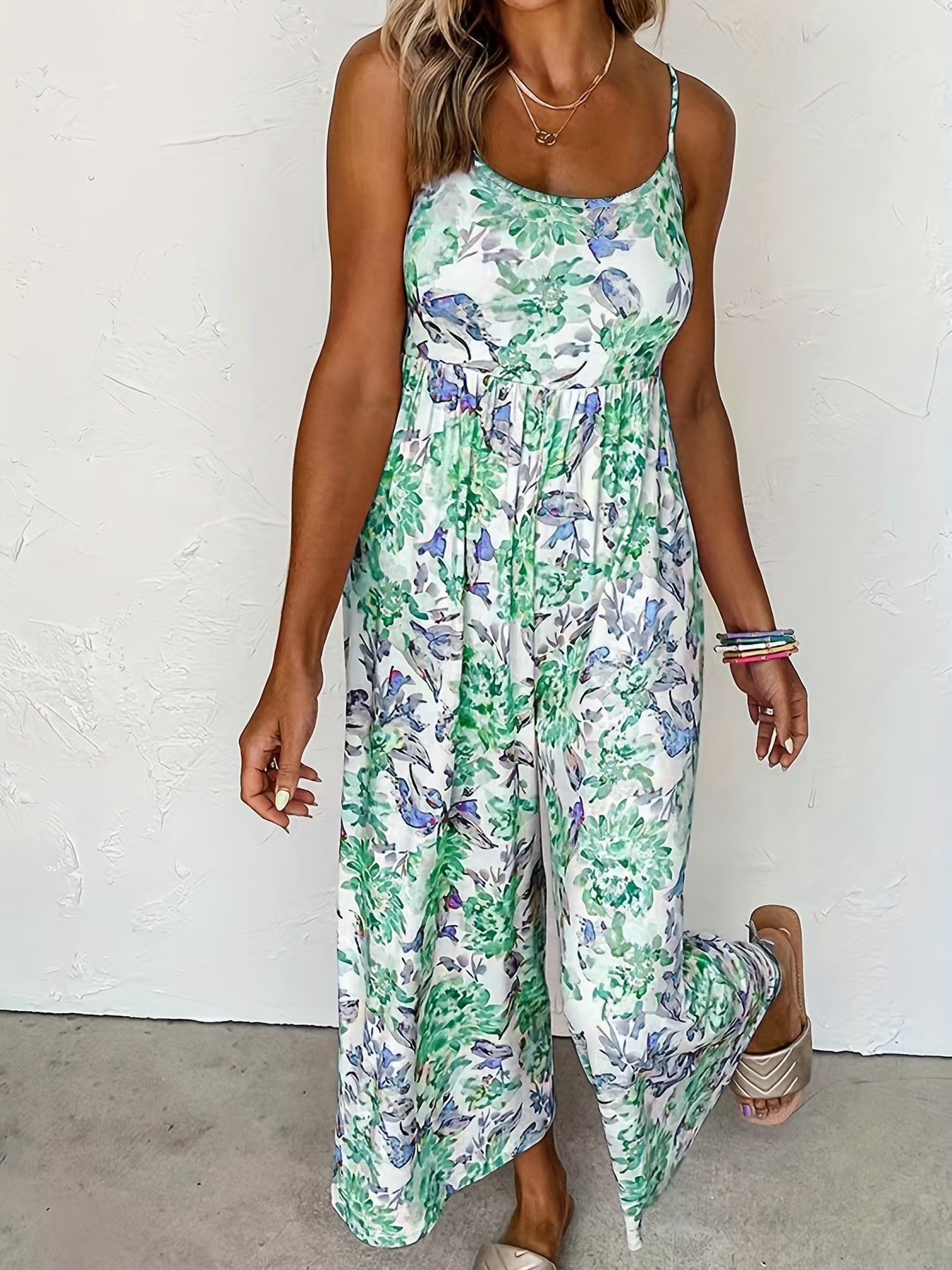 Rosa Floraler Cami-Jumpsuit - Elisa