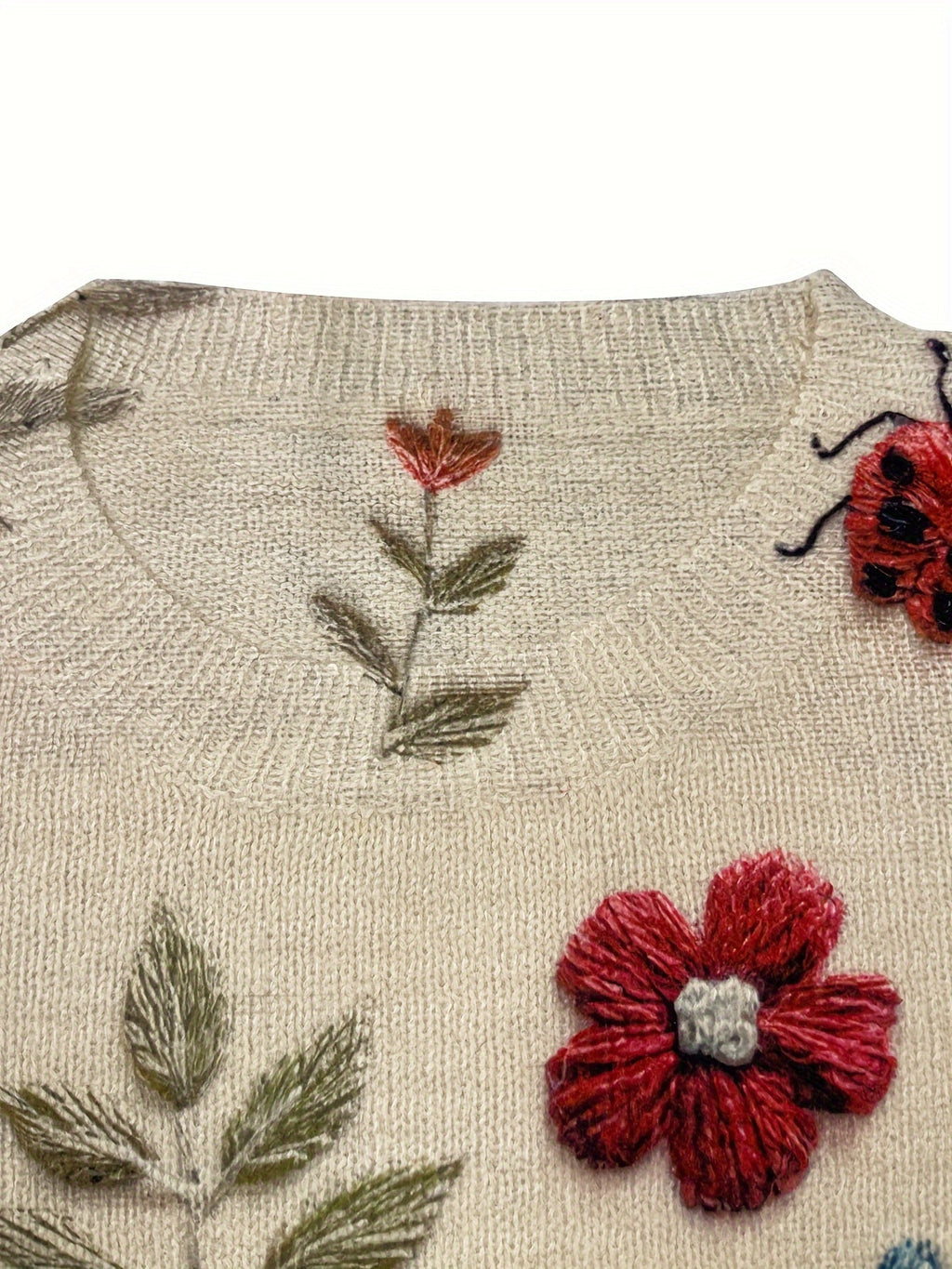 Apricot Blumen & Libellen Print Pullover - Fleur