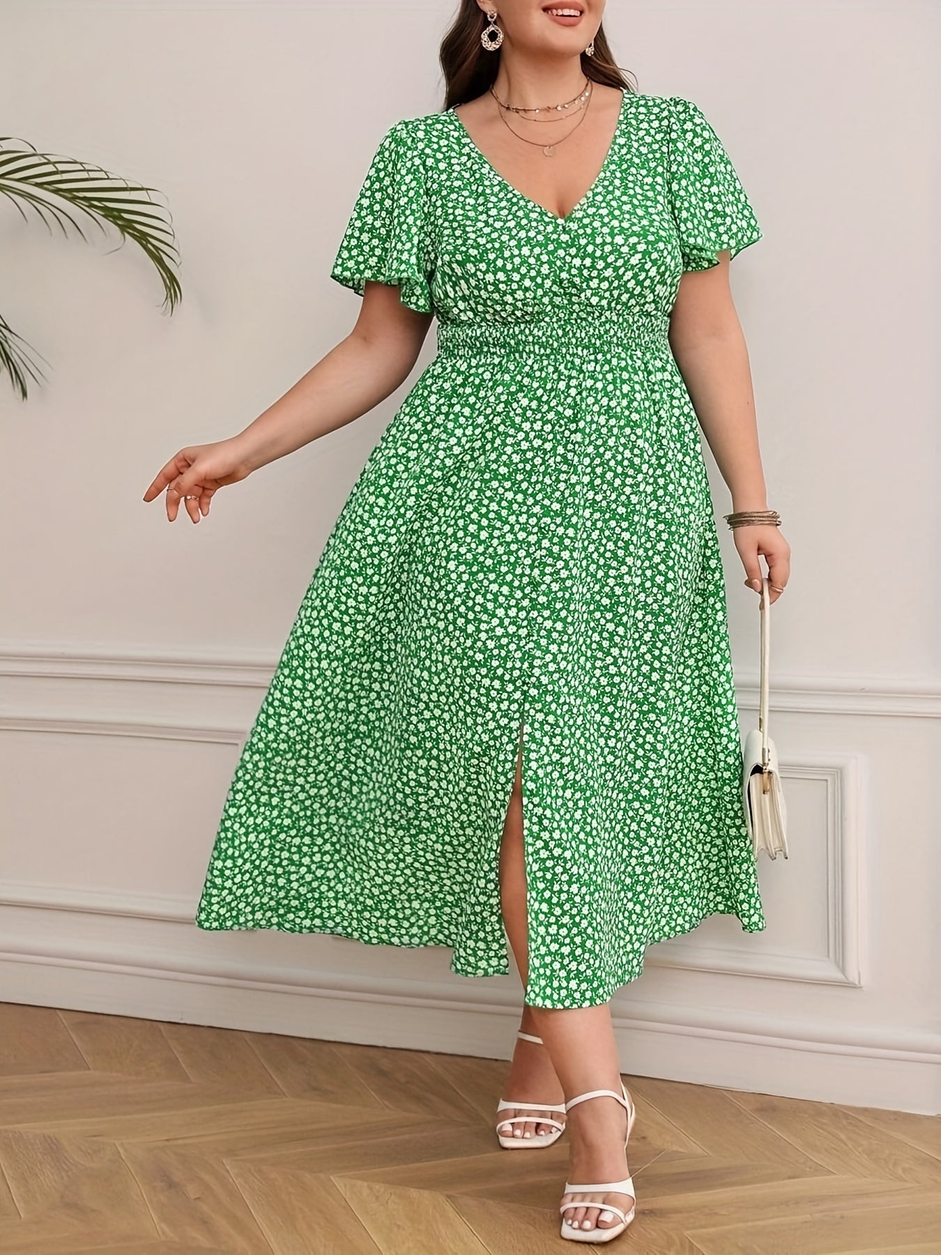Bordeauxrotes Plus Size Freizeitkleid - Amelie