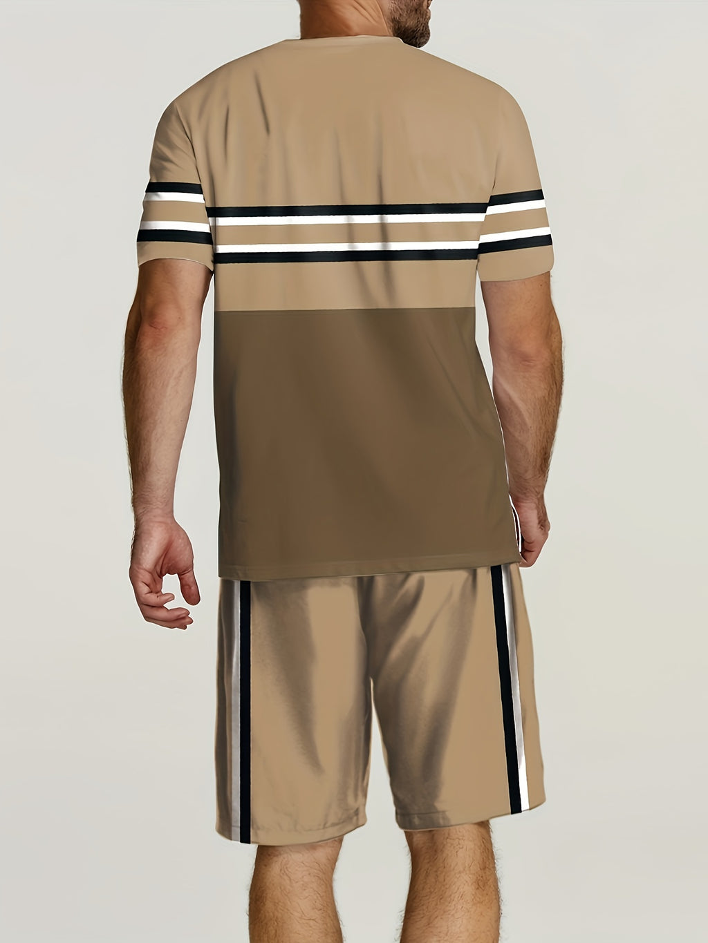 Khakifarbenes Streifen-Set - Leo
