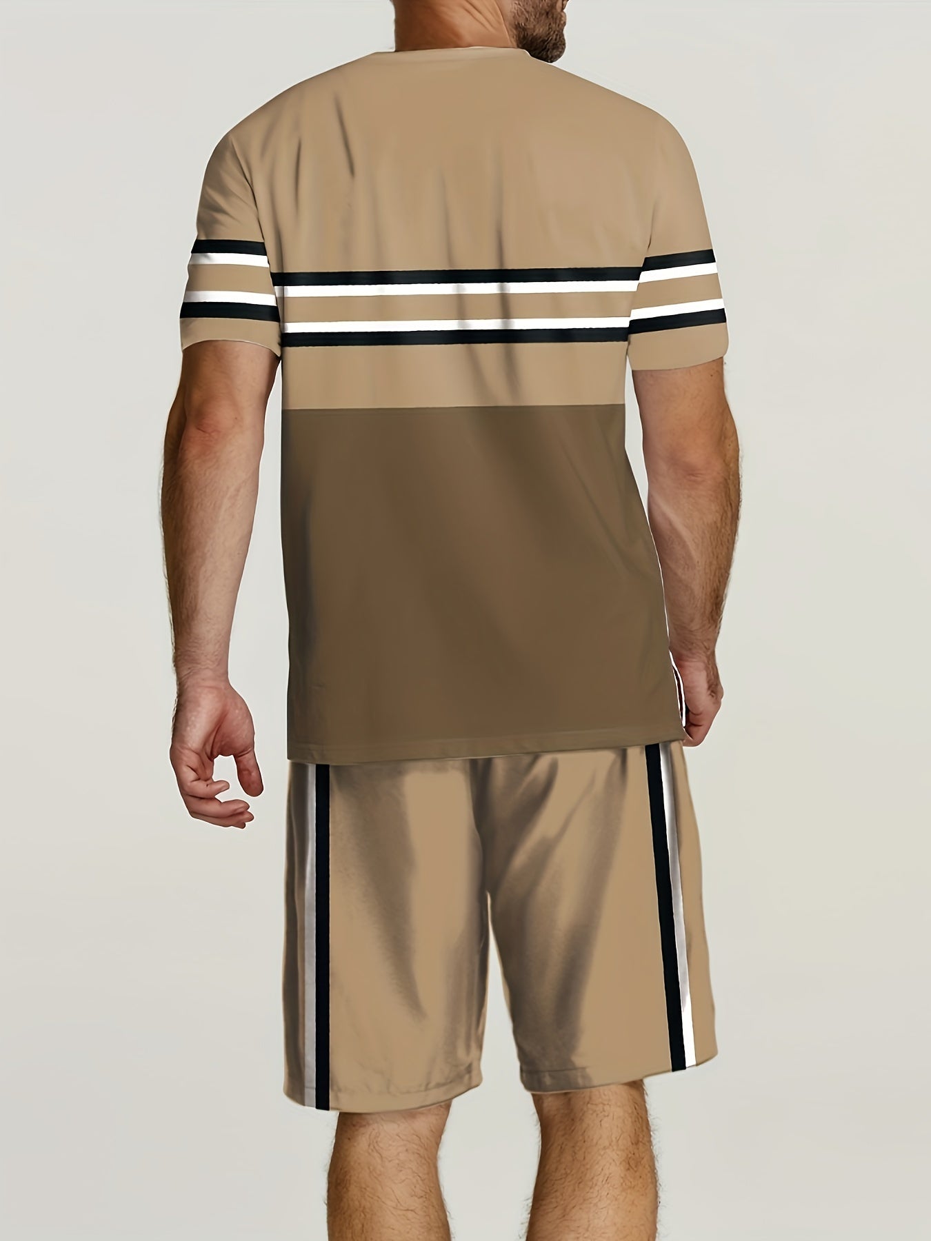 Khakifarbenes Streifen-Set - Leo