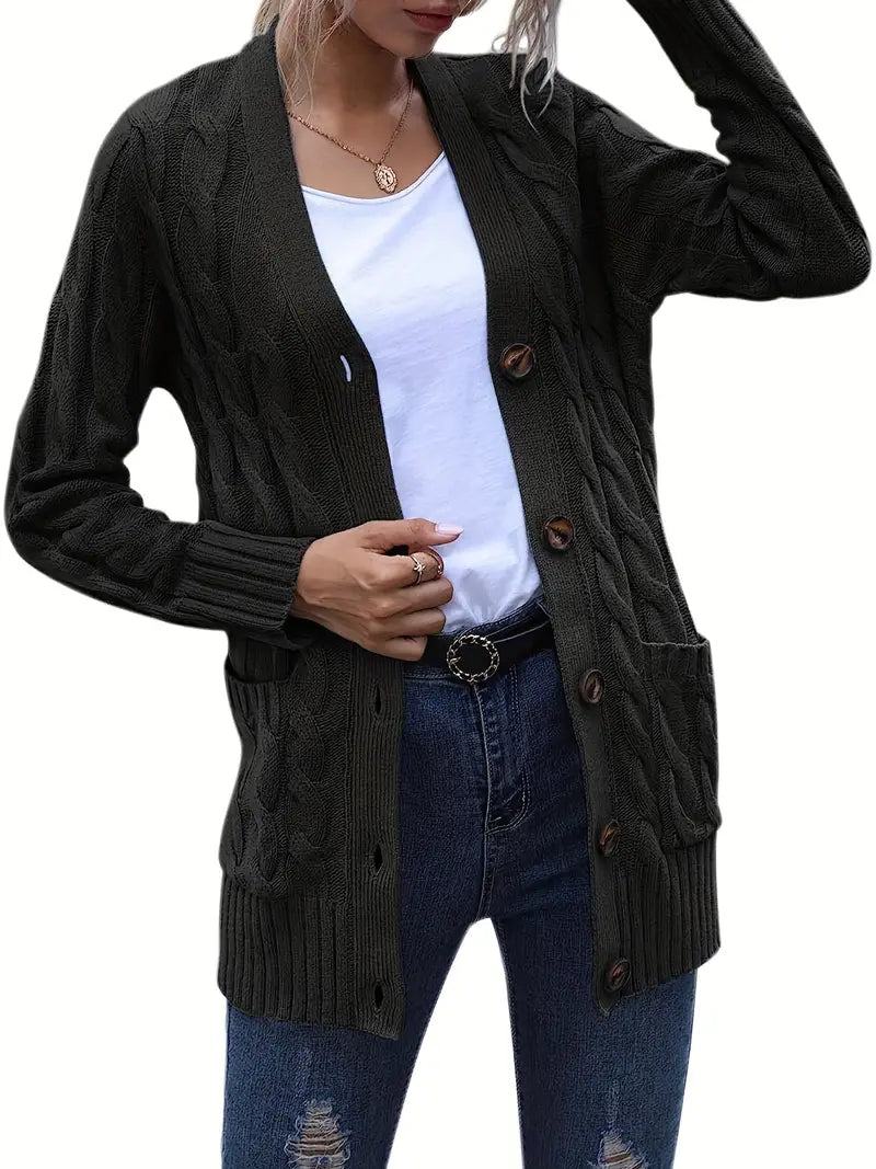 Rote Strick-Kapuzenjacke – Lisa