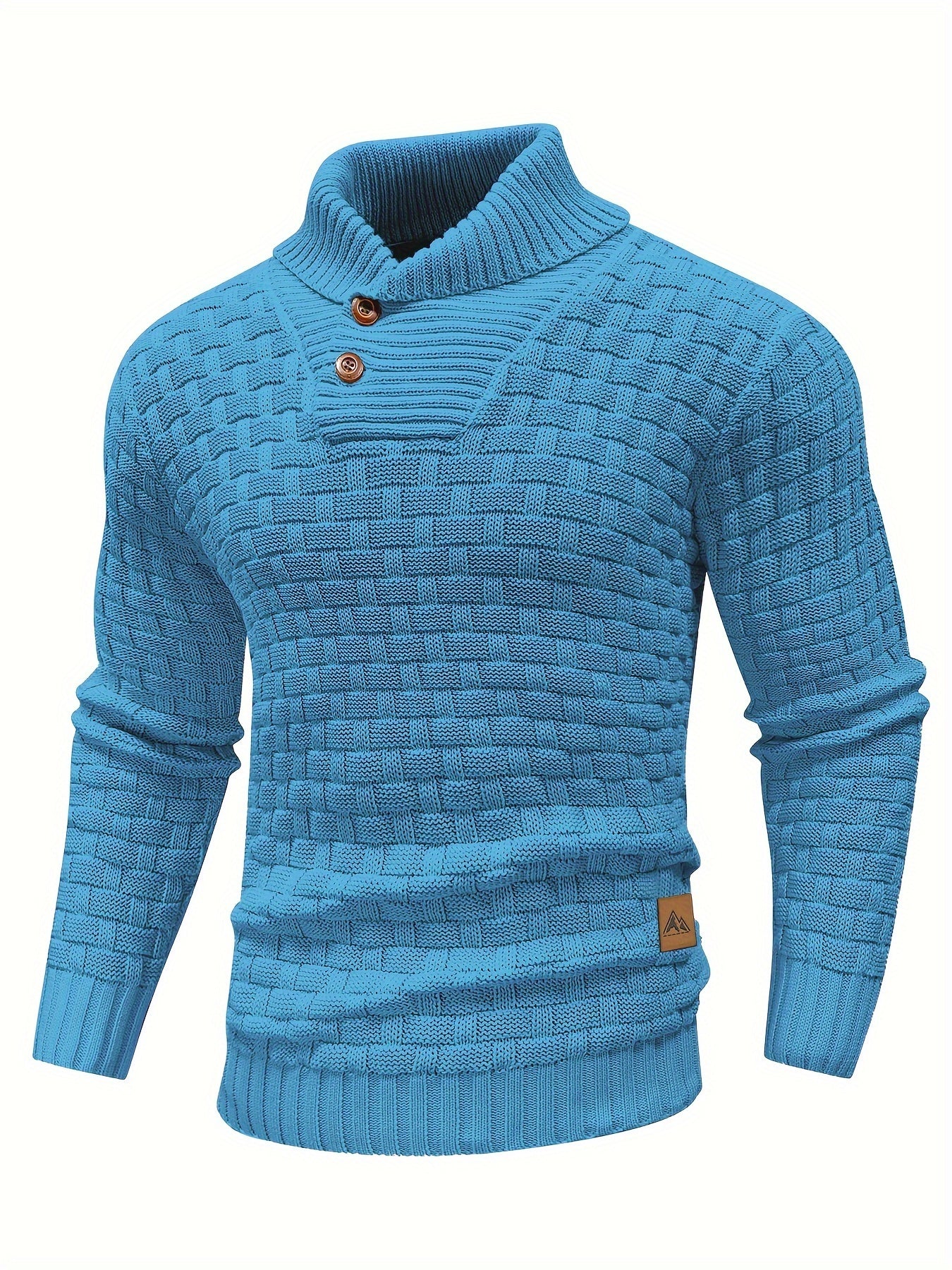 Schwarzer Waffelmuster-Pullover für Herren - Max