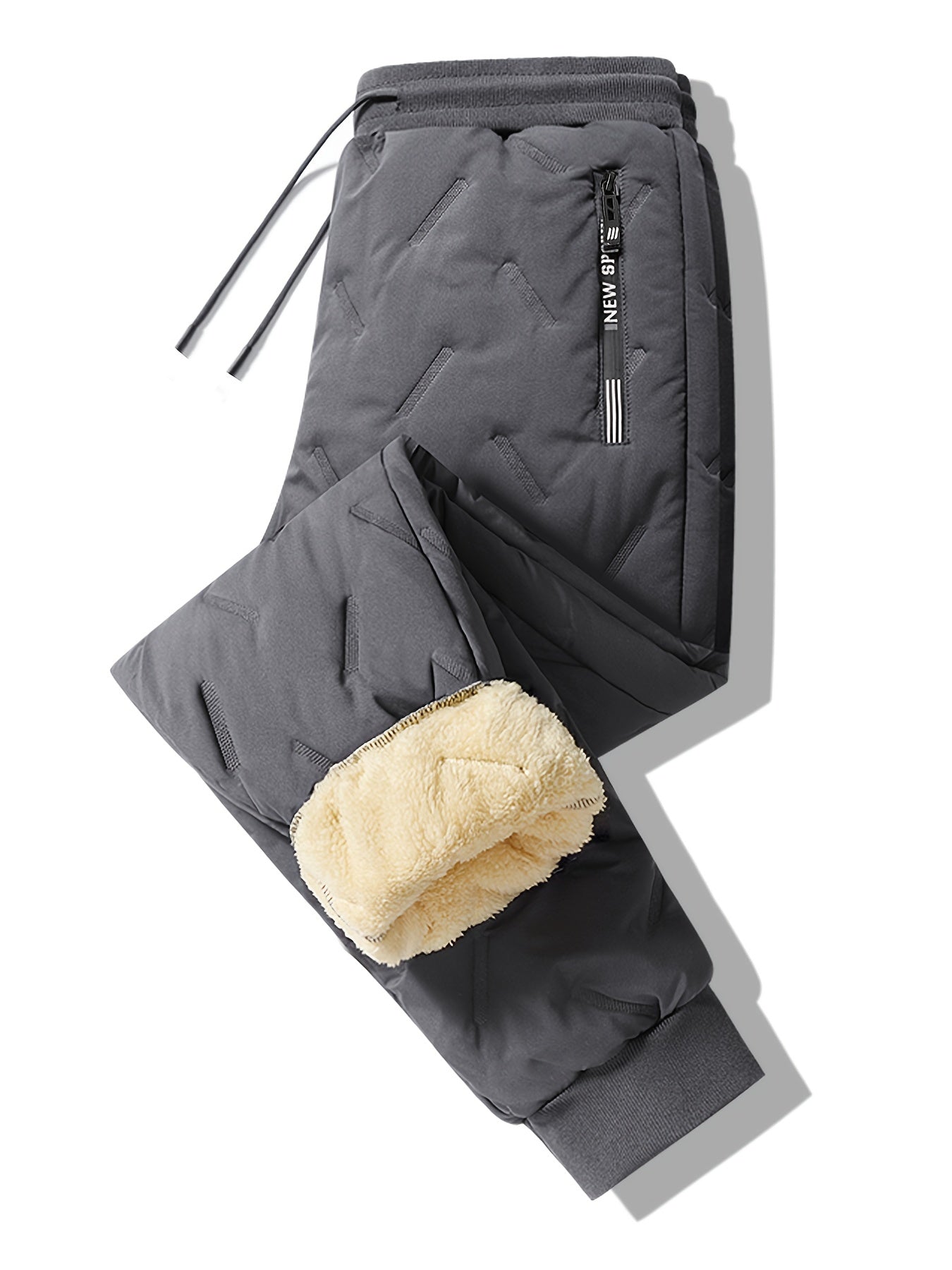 Graue Winter-Fleece-gefütterte Hose für Herren - Thomas