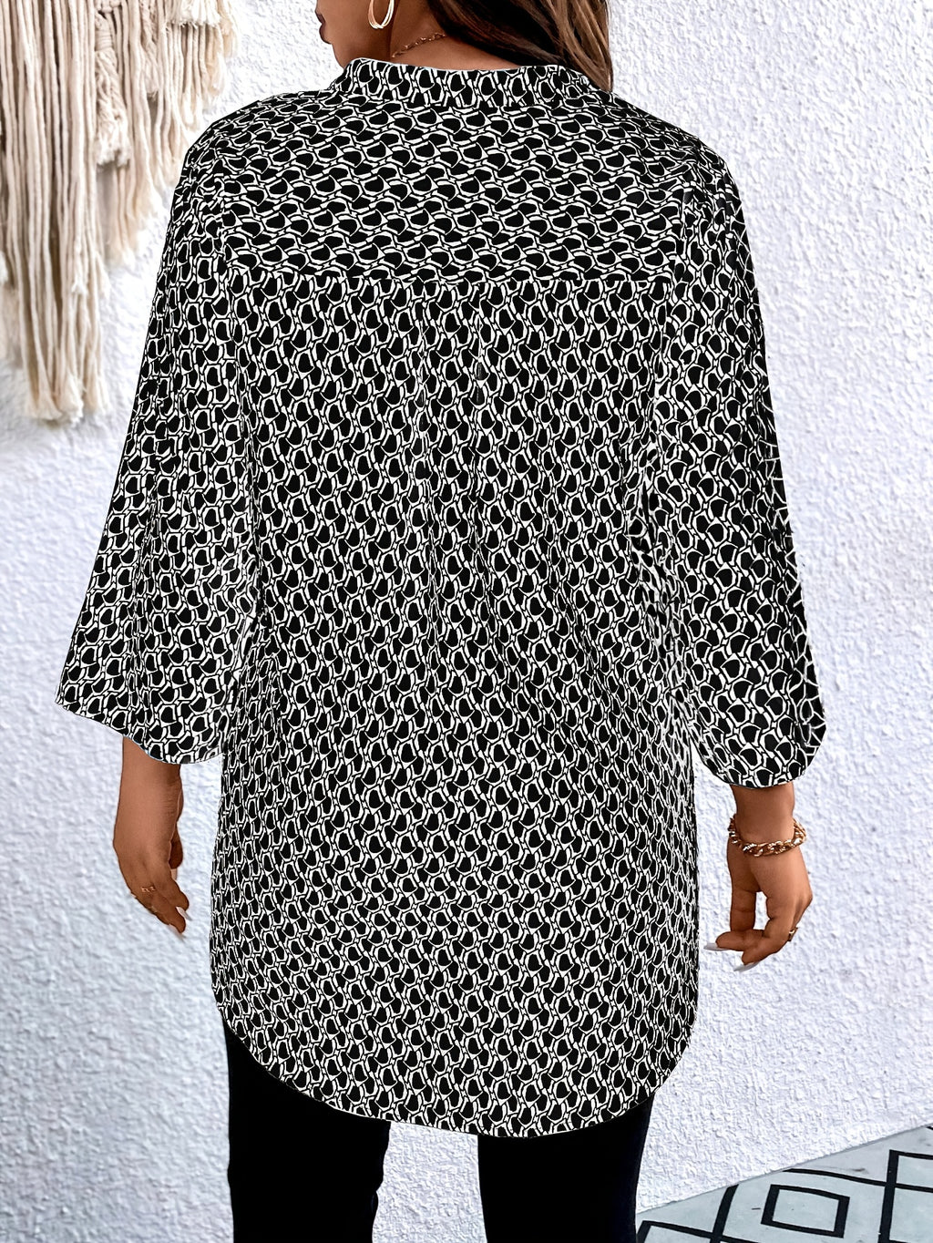 Schwarze Print Tunika - Lea