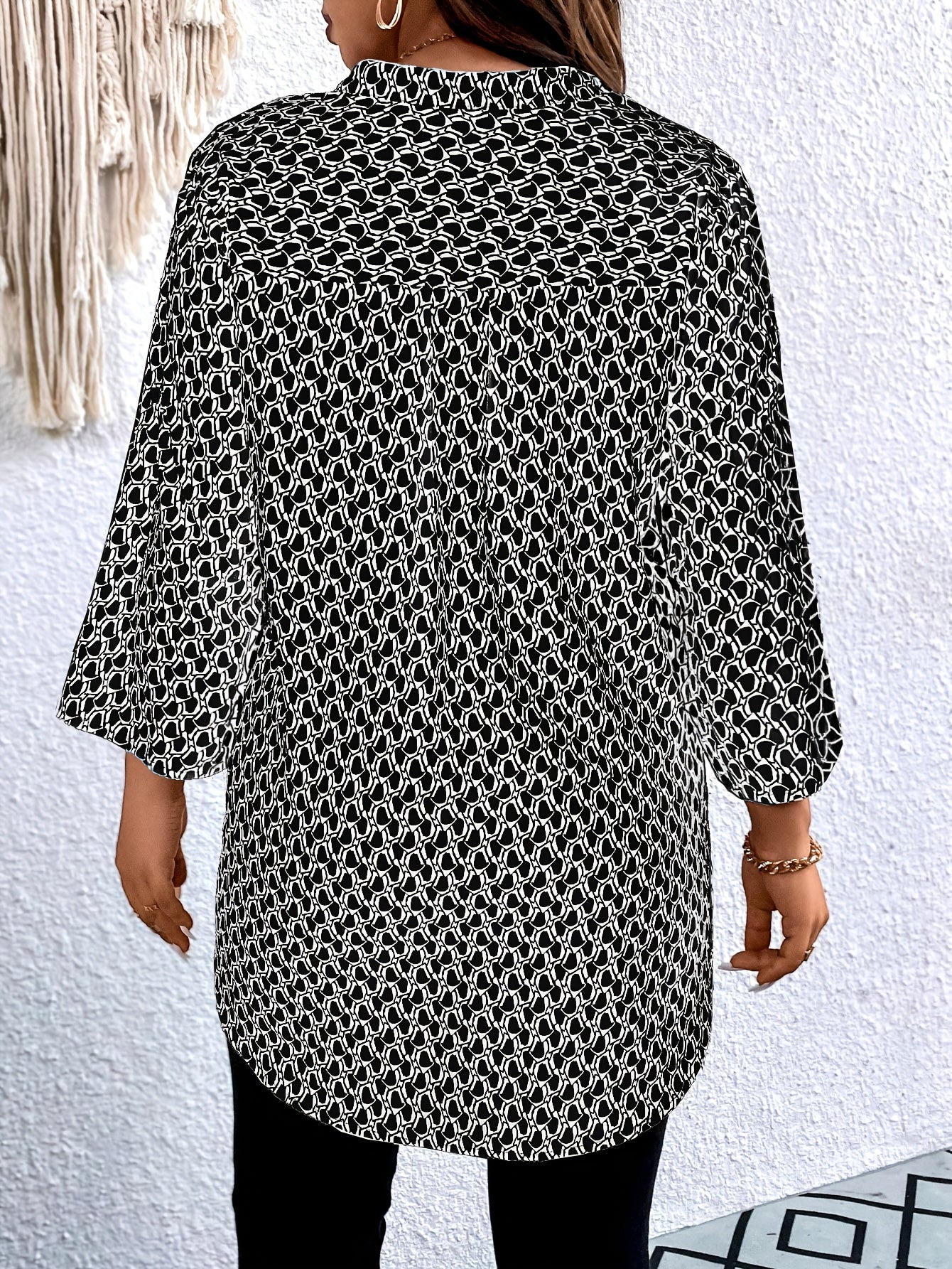 Schwarze Print Tunika - Lea