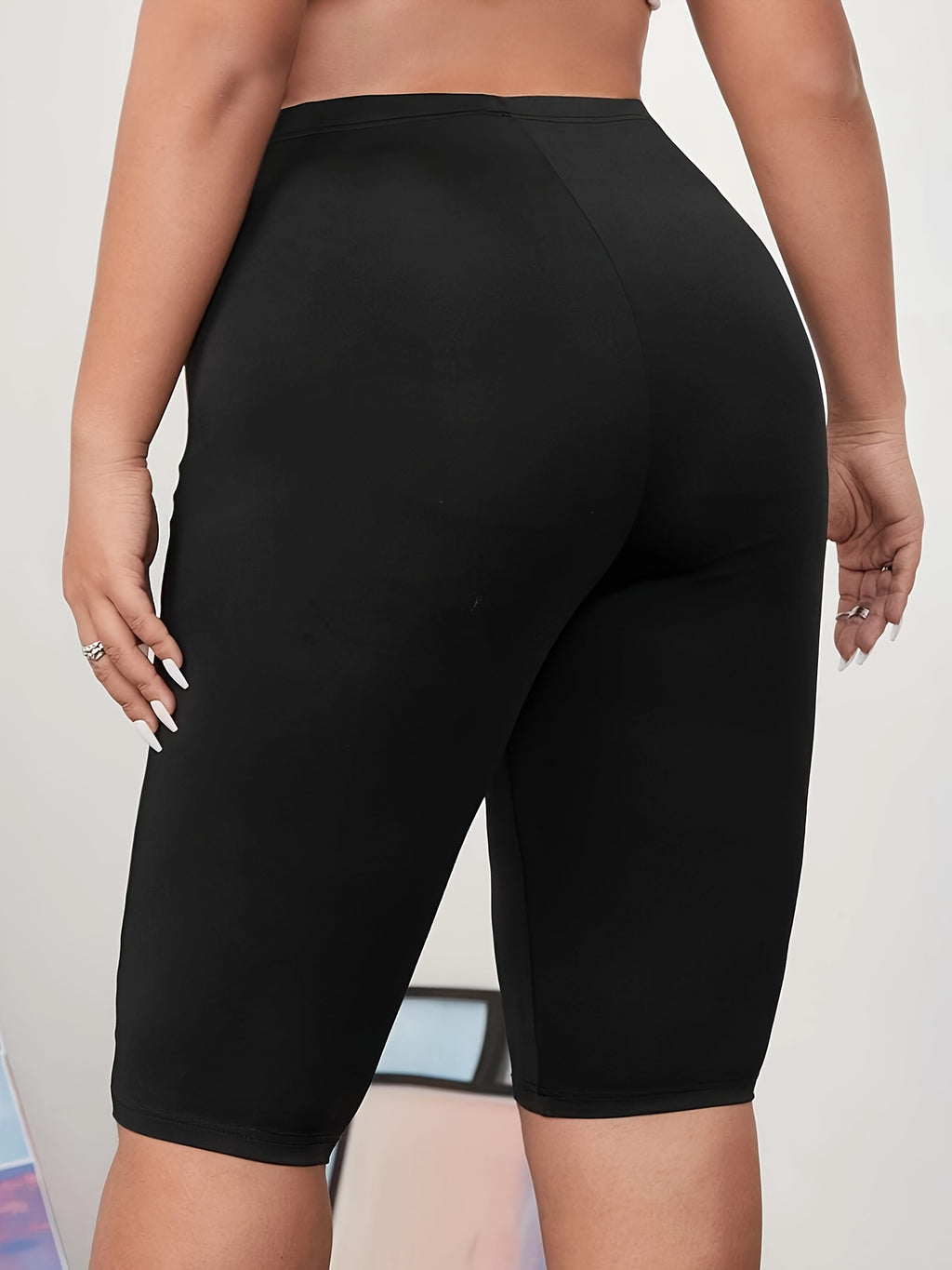 Schwarze Plus Size High Waist Shorts - Lara