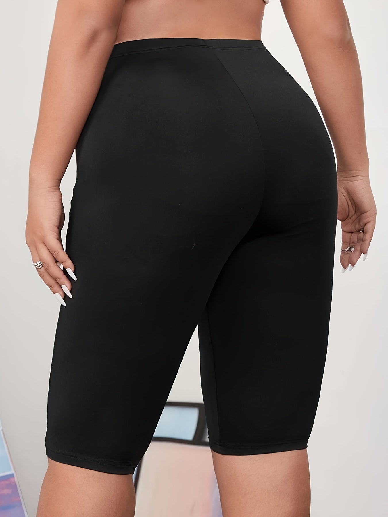 Schwarze Plus Size High Waist Shorts - Lara