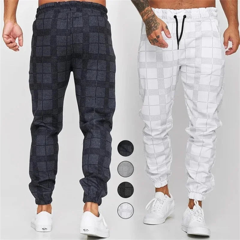 Weiße 3D Digital Karohose für Herren - Leon