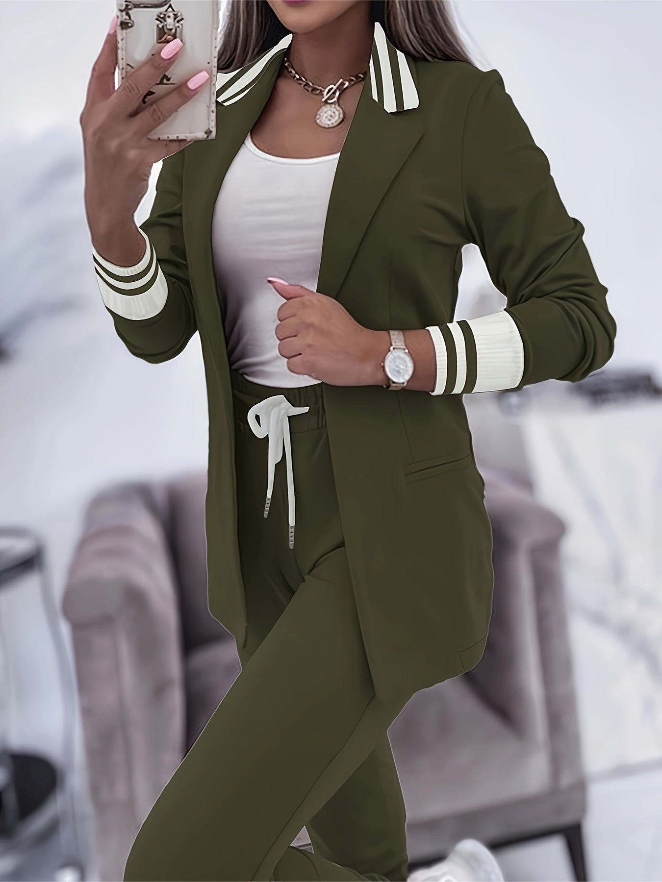 Rosa Streifen-Set - Jana