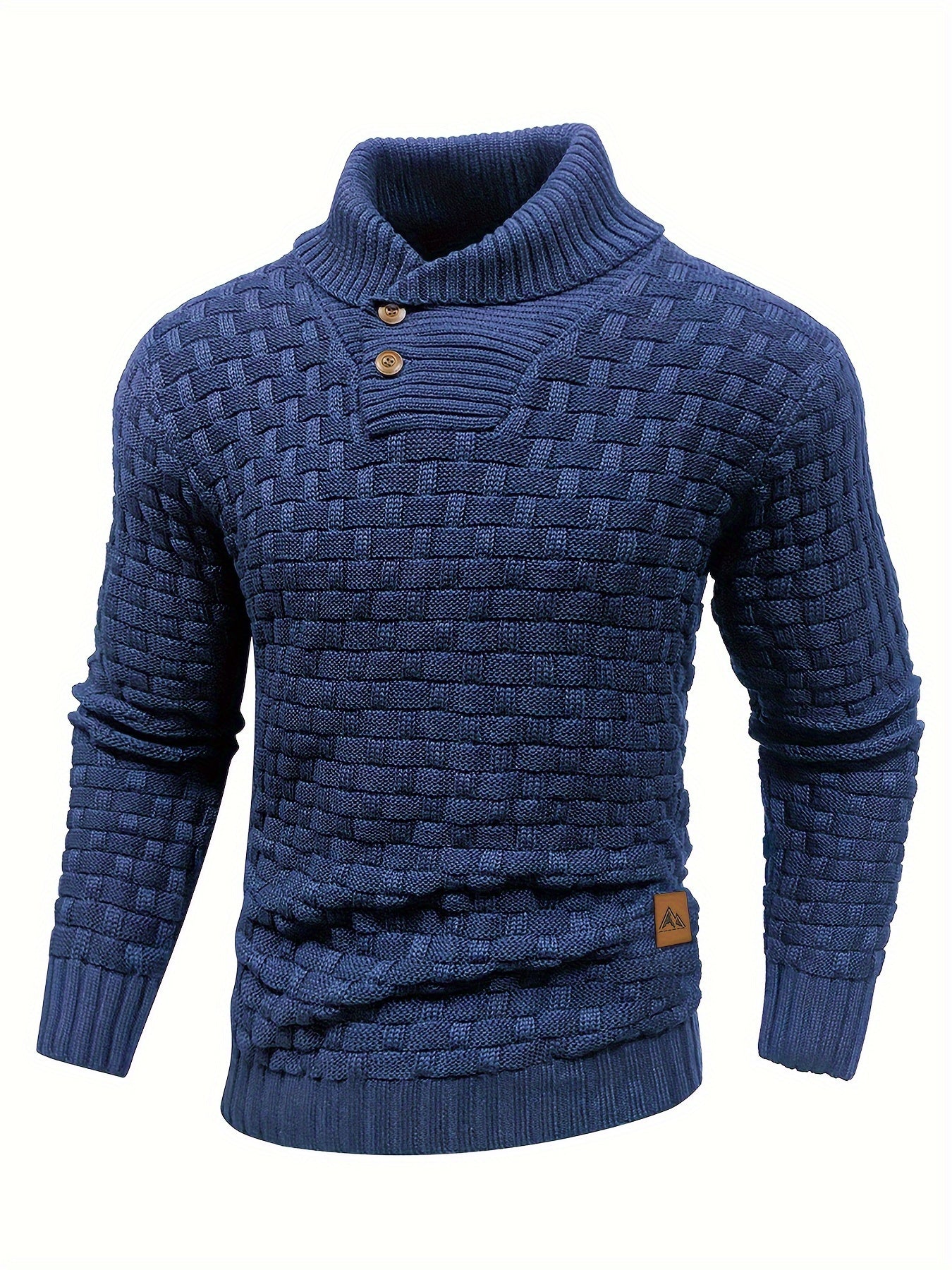 Schwarzer Waffelmuster-Pullover für Herren - Max